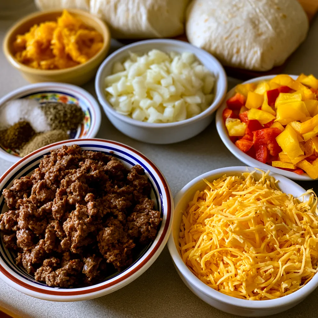 Cheesy Ground Beef Quesadillas