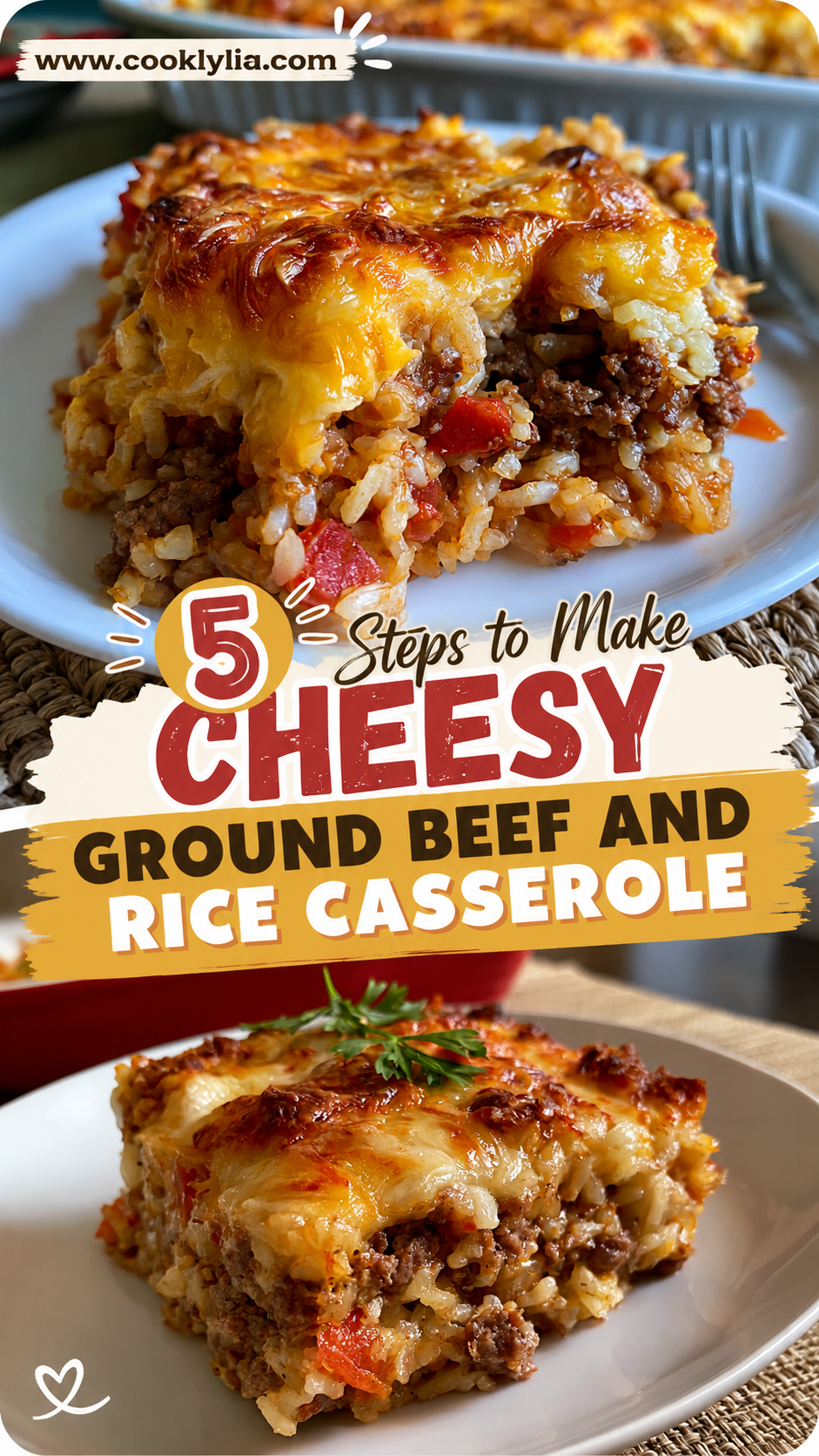 Cheesy Ground Beef and Rice Casserole
