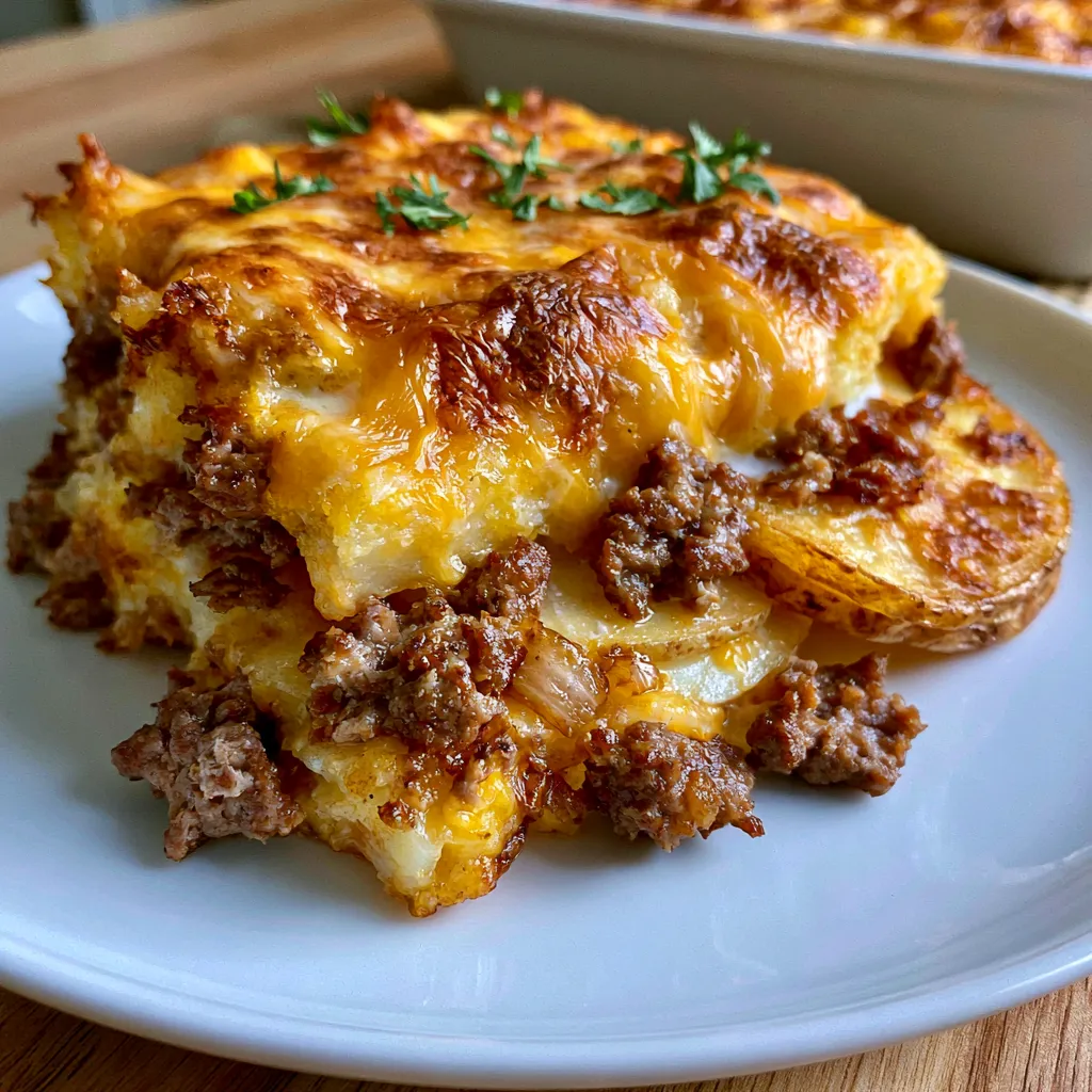 Cheesy Hamburger Potato Casserole