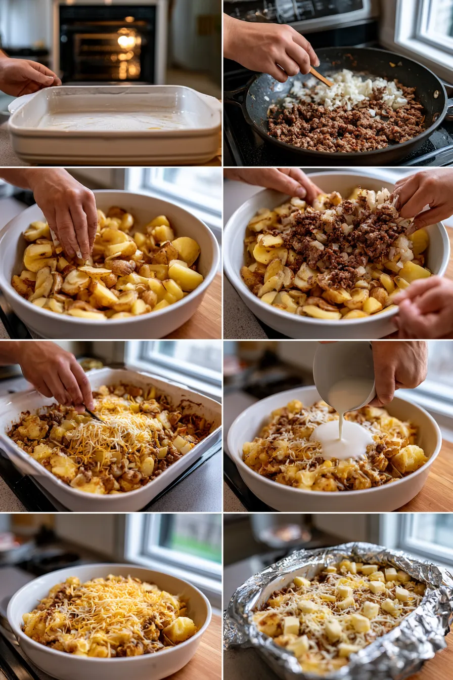 Cheesy Hamburger Potato Casserole