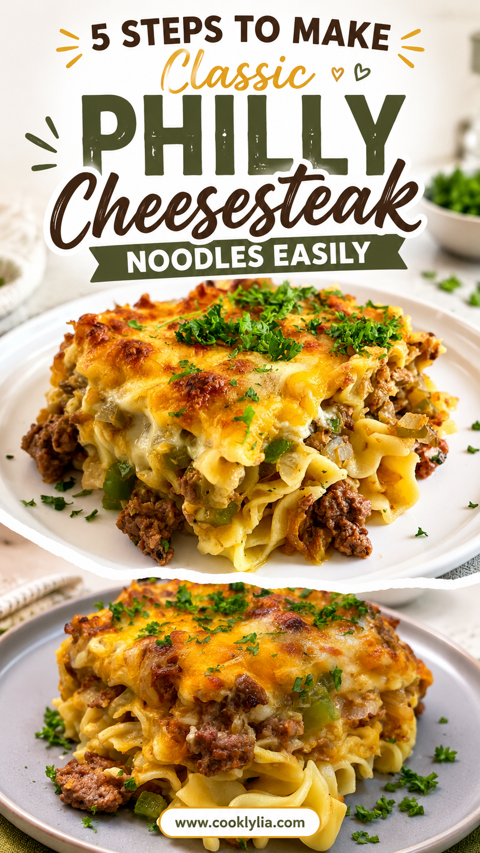 Classic Philly Cheesesteak Noodles