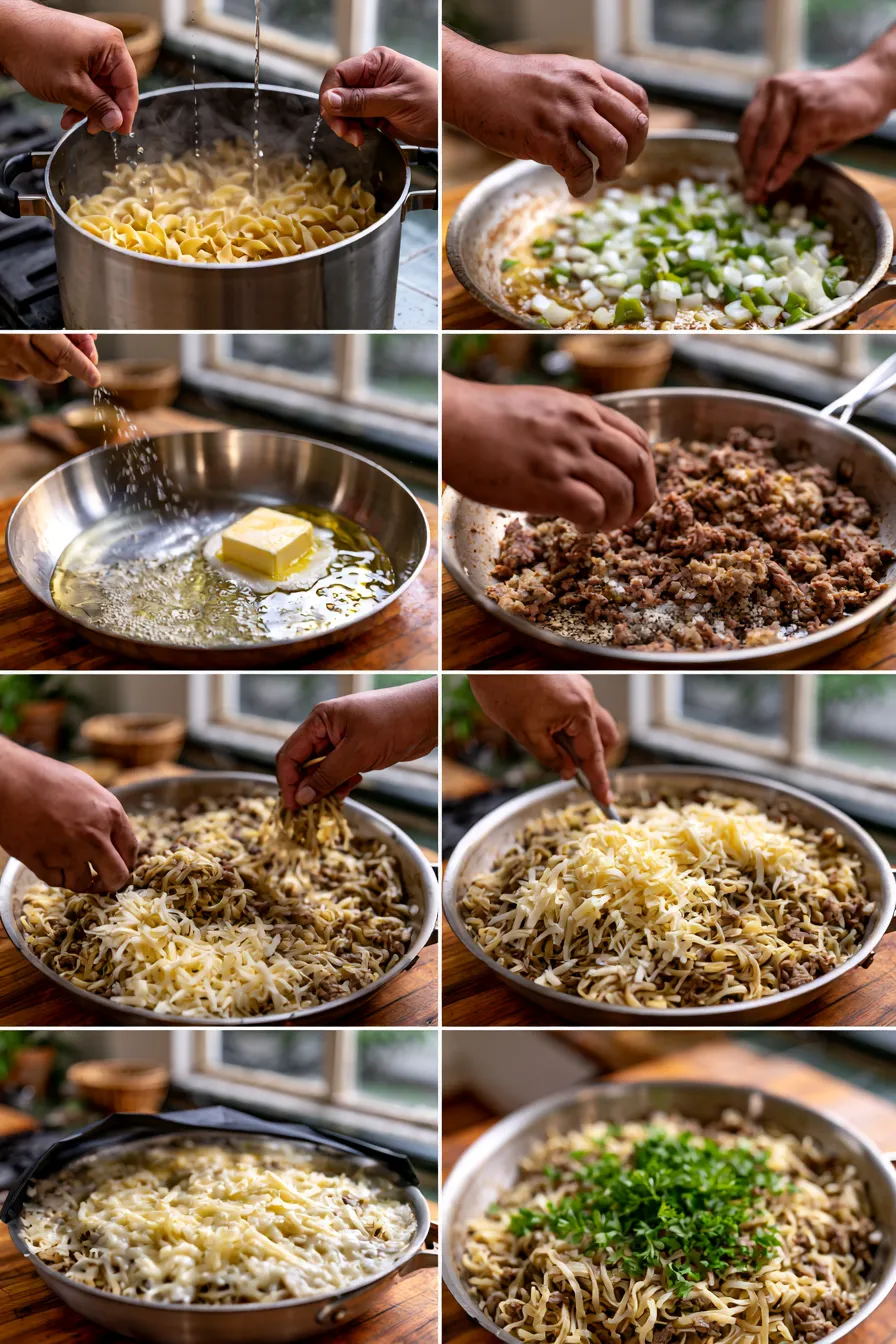 Classic Philly Cheesesteak Noodles