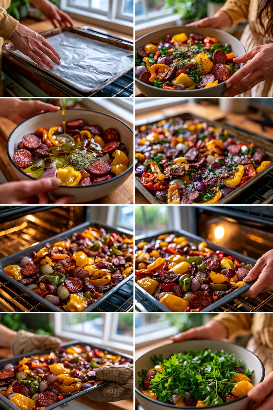 Colorful Sheet Pan Beef and Peppers