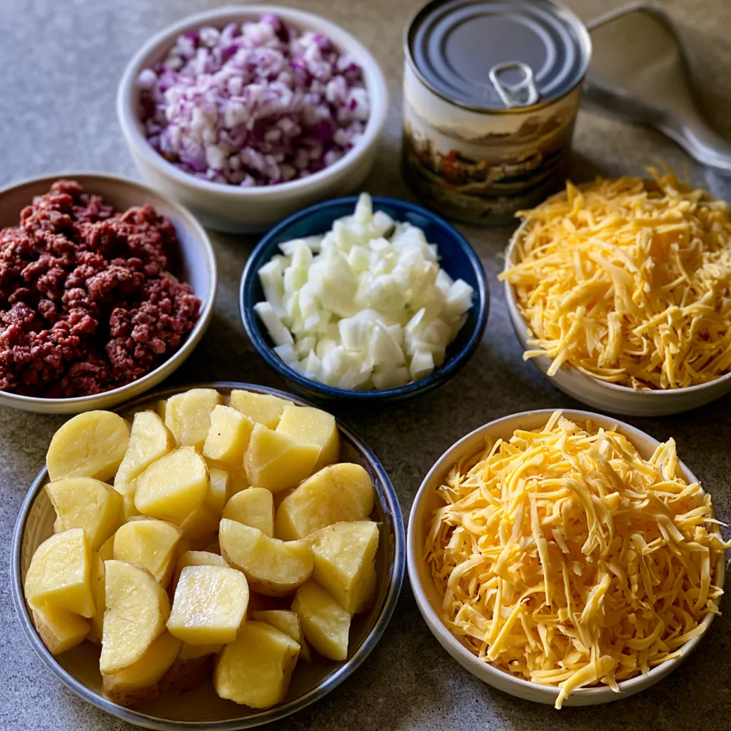 Cozy Hobo Casserole Ground Beef Dinner