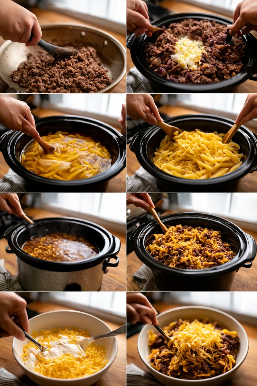 Creamy Slow Cooker Beef Pasta