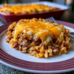 Easy Cheesy Ground Beef and Rice Casserole