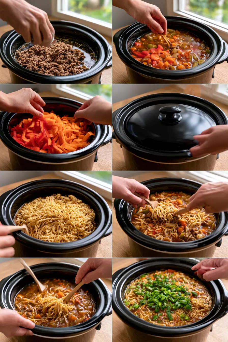 Easy Slow Cooker Beef Ramen