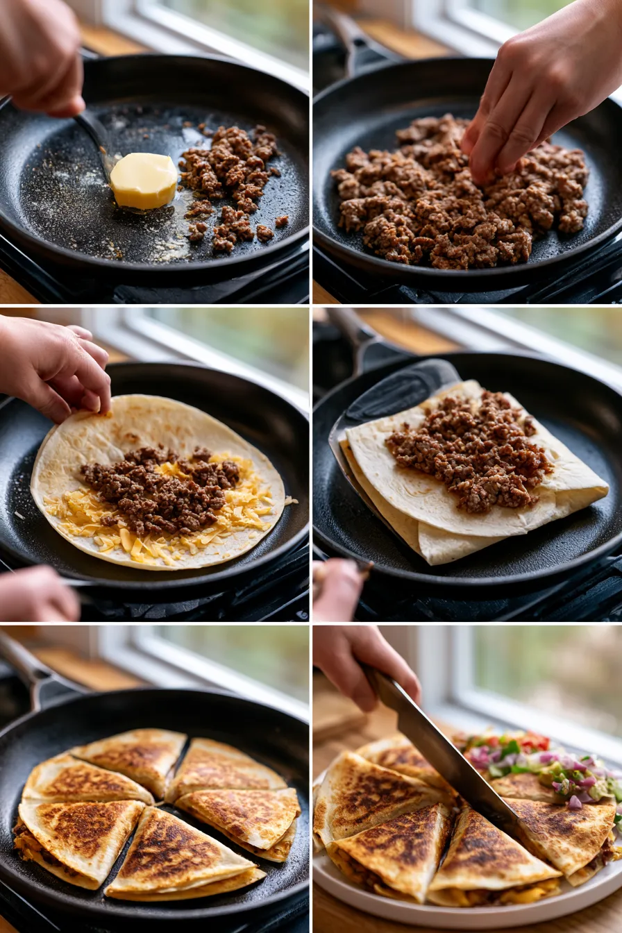 Easy Smashburger Quesadillas