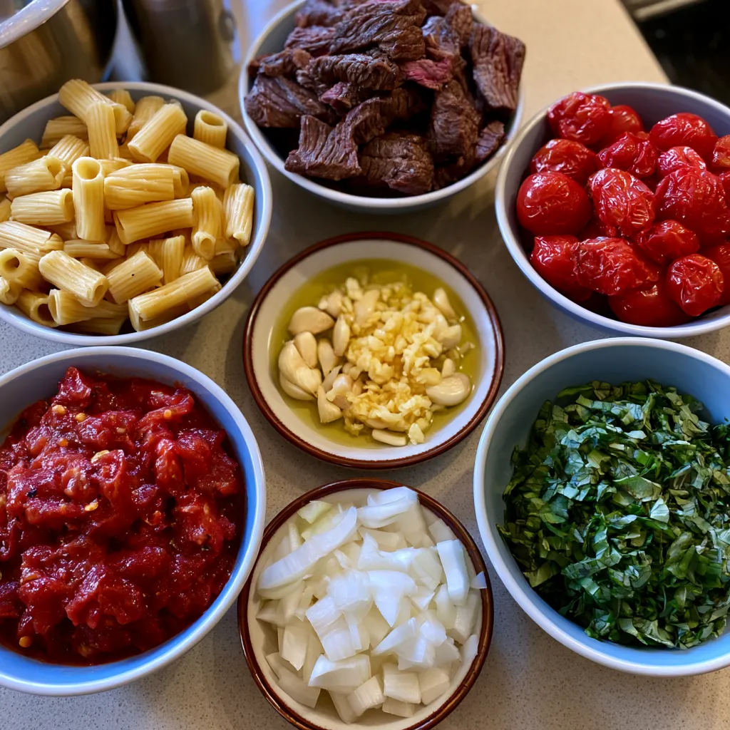 Fire-Roasted Tomato Steak Rigatoni