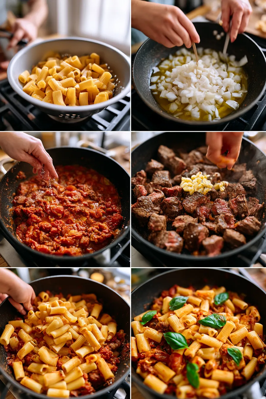 Fire-Roasted Tomato Steak Rigatoni