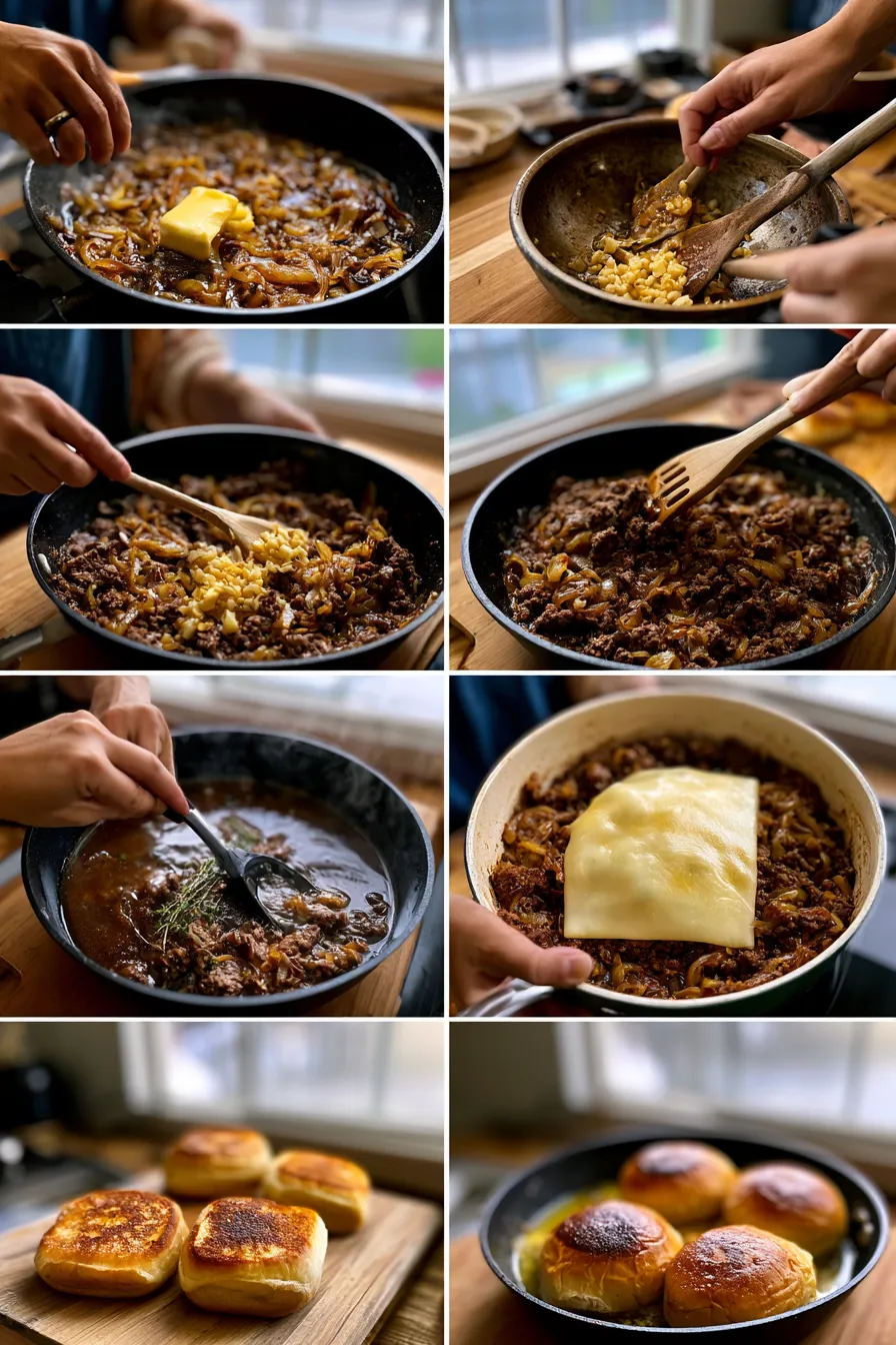 French Onion Beef Sloppy Joes