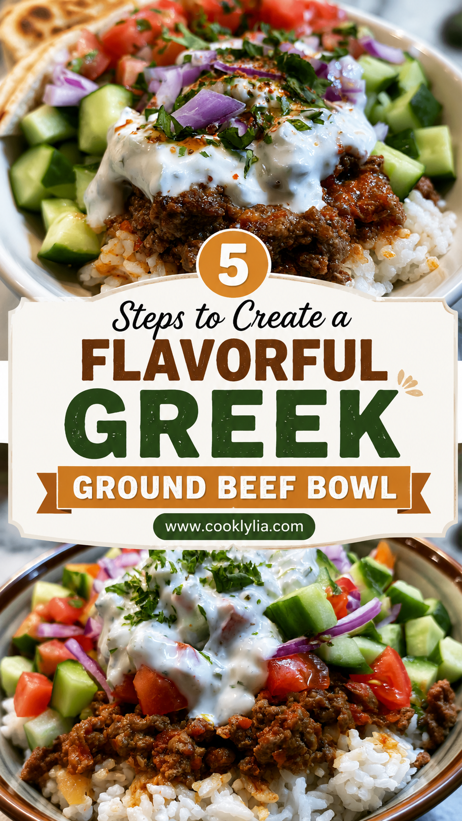 Greek Ground Beef Rice Bowl