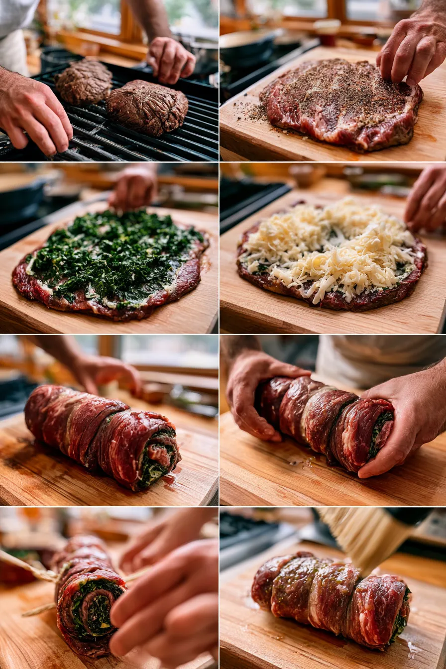 Grilled Flank Steak Pinwheels