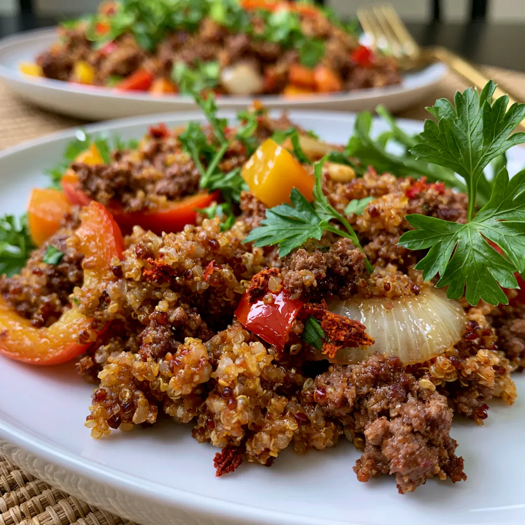 Ground Beef Quinoa Skillet