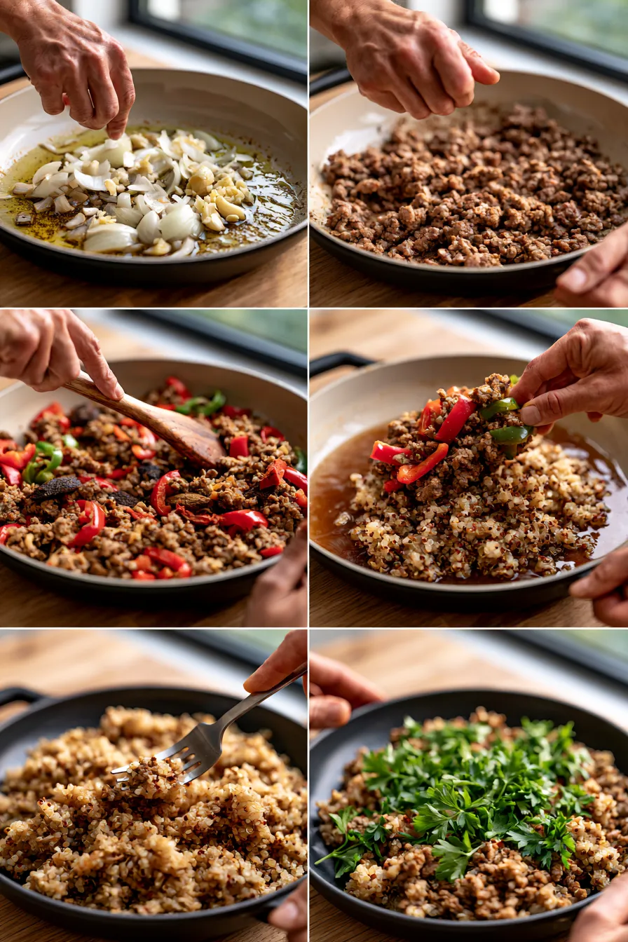 Ground Beef Quinoa Skillet