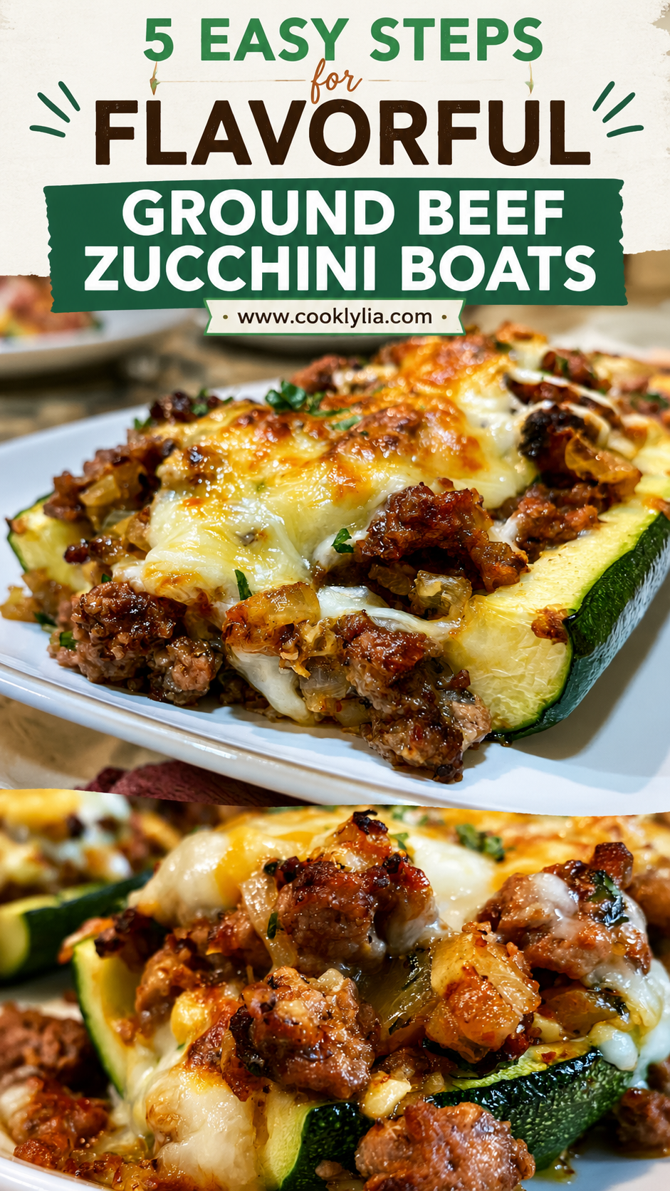 Ground Beef Zucchini Boats