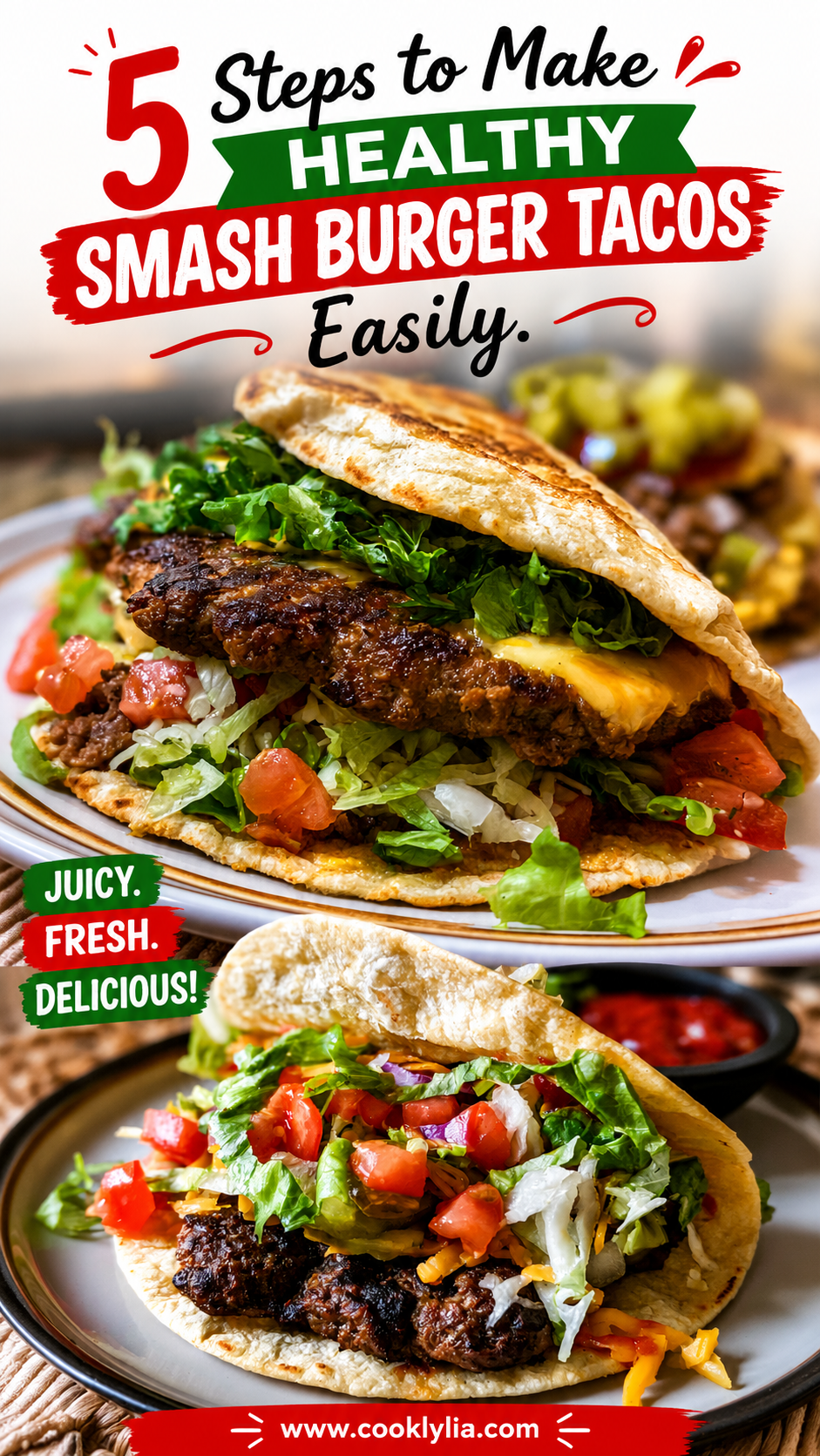 Healthy Smash Burger Tacos
