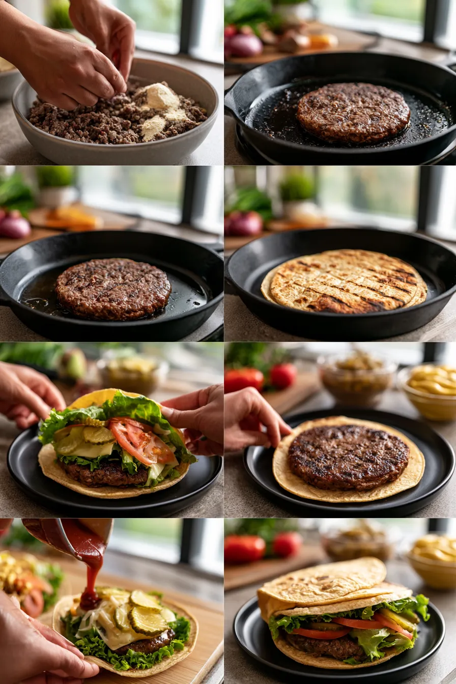 Healthy Smash Burger Tacos