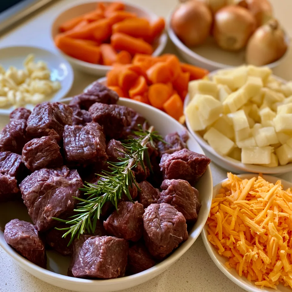 Hearty Beef Stew with Cheddar Herb Dumplings
