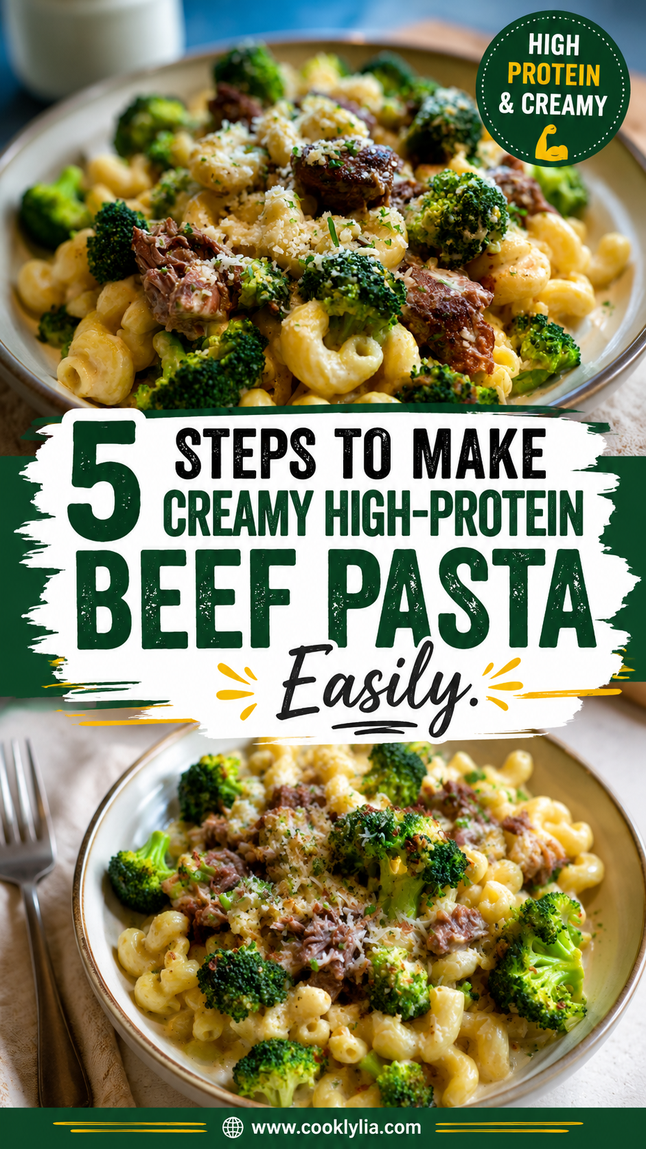 High-Protein Creamy Beef Pasta