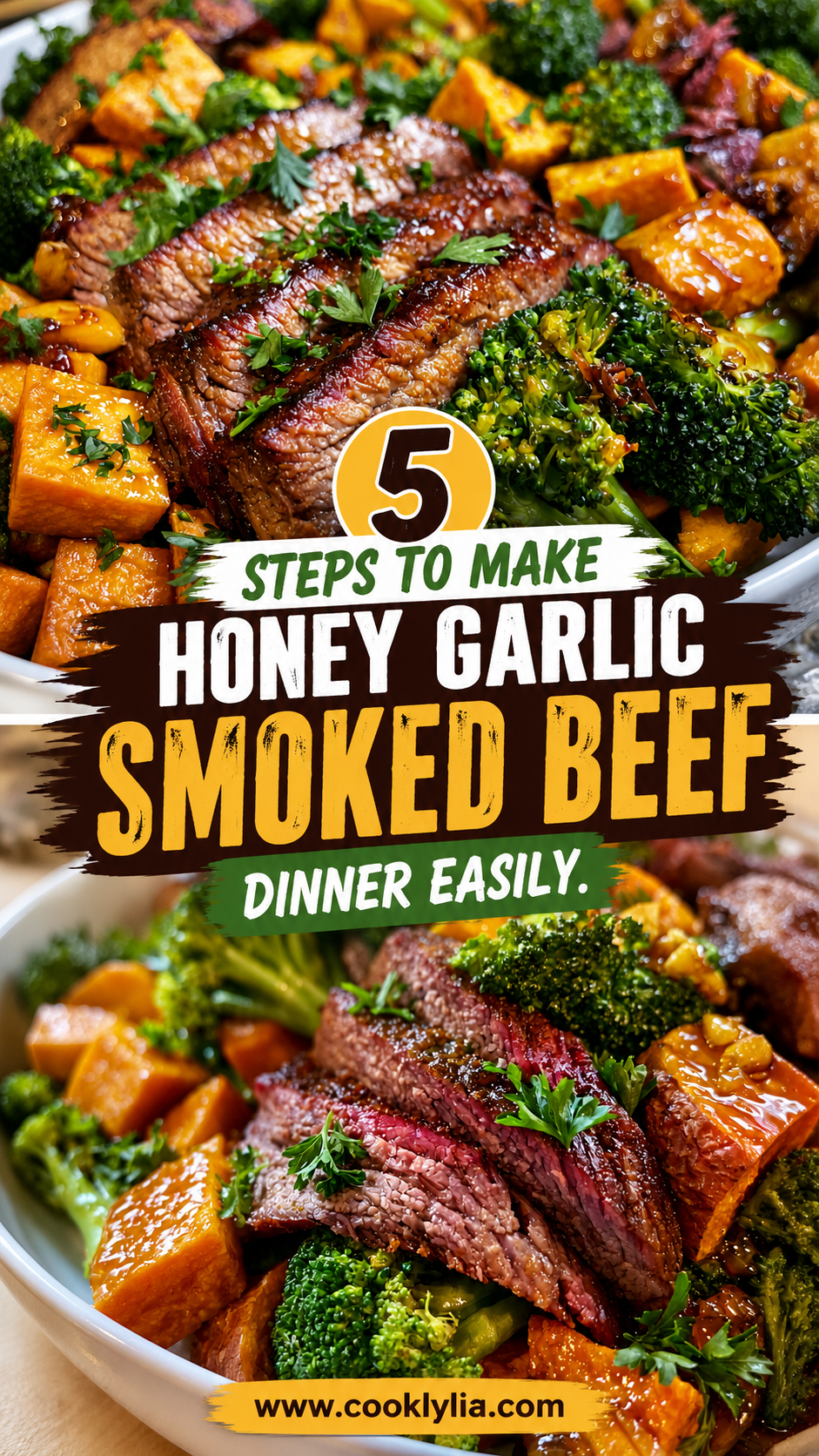 Honey Garlic Smoked Beef and Sweet Potato Dinner