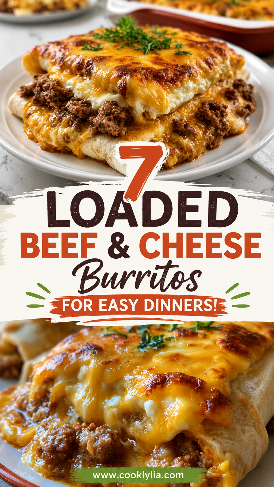 Loaded Beef and Cheese Burritos