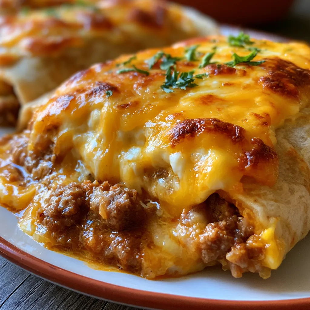Loaded Beef and Cheese Burritos