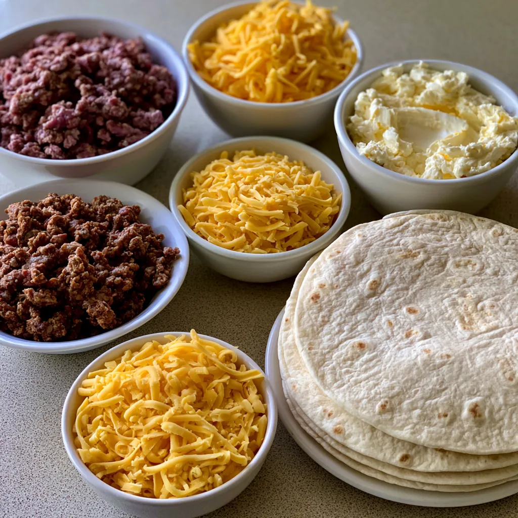 Loaded Beef and Cheese Burritos