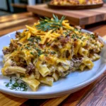 Loaded Cheeseburger Alfredo Pasta