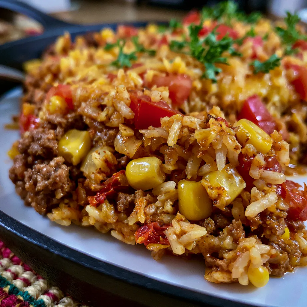 Mexican Beef and Rice Skillet