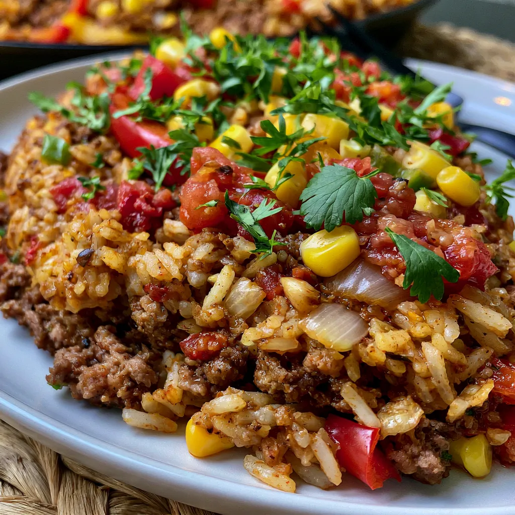 Mexican Beef and Rice Skillet