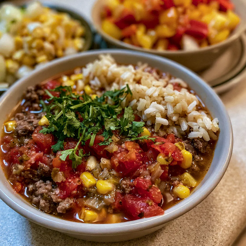 Mexican Beef and Rice Skillet