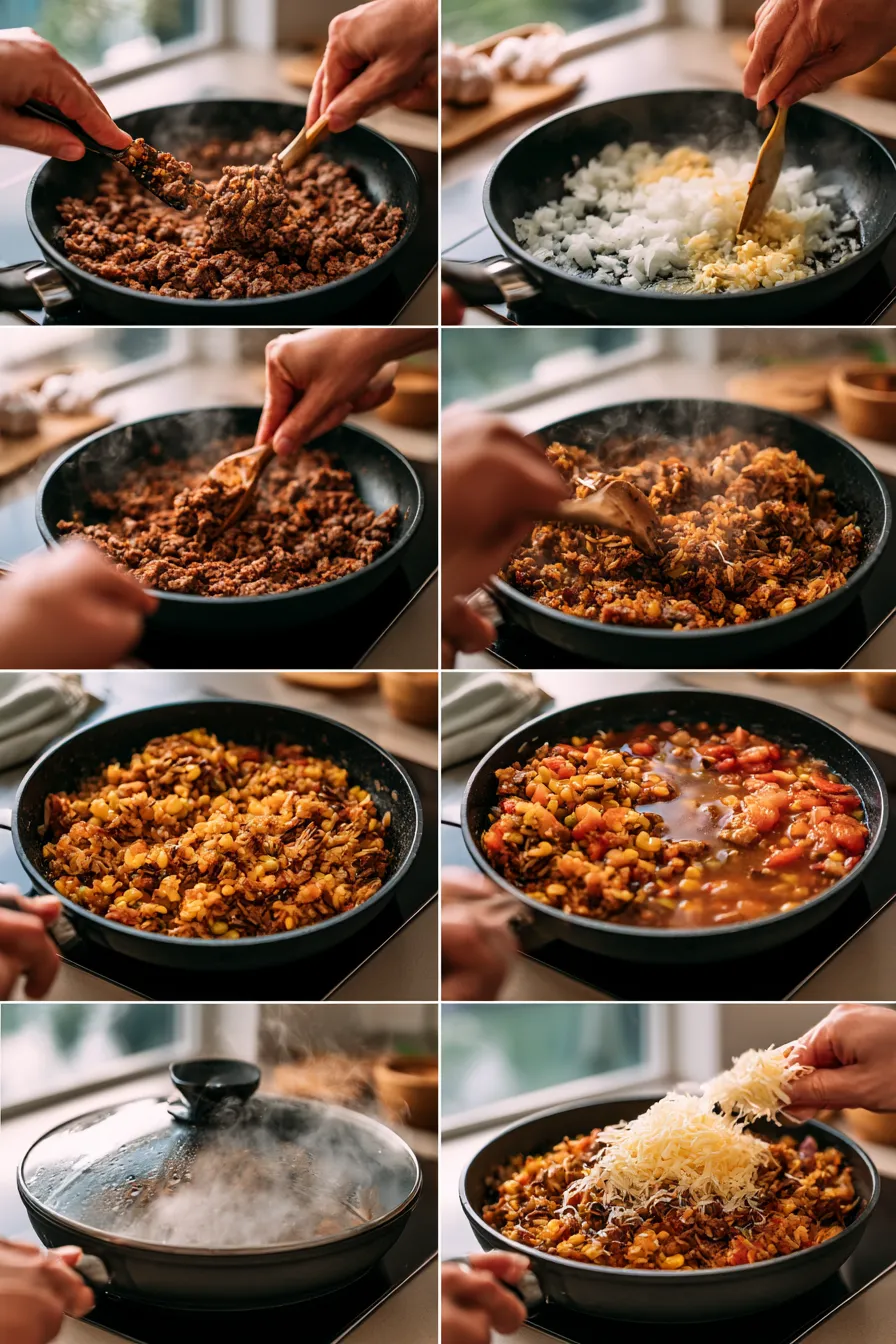 Mexican Beef and Rice Skillet