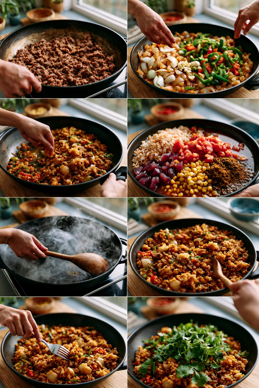 Mexican Beef and Rice Skillet