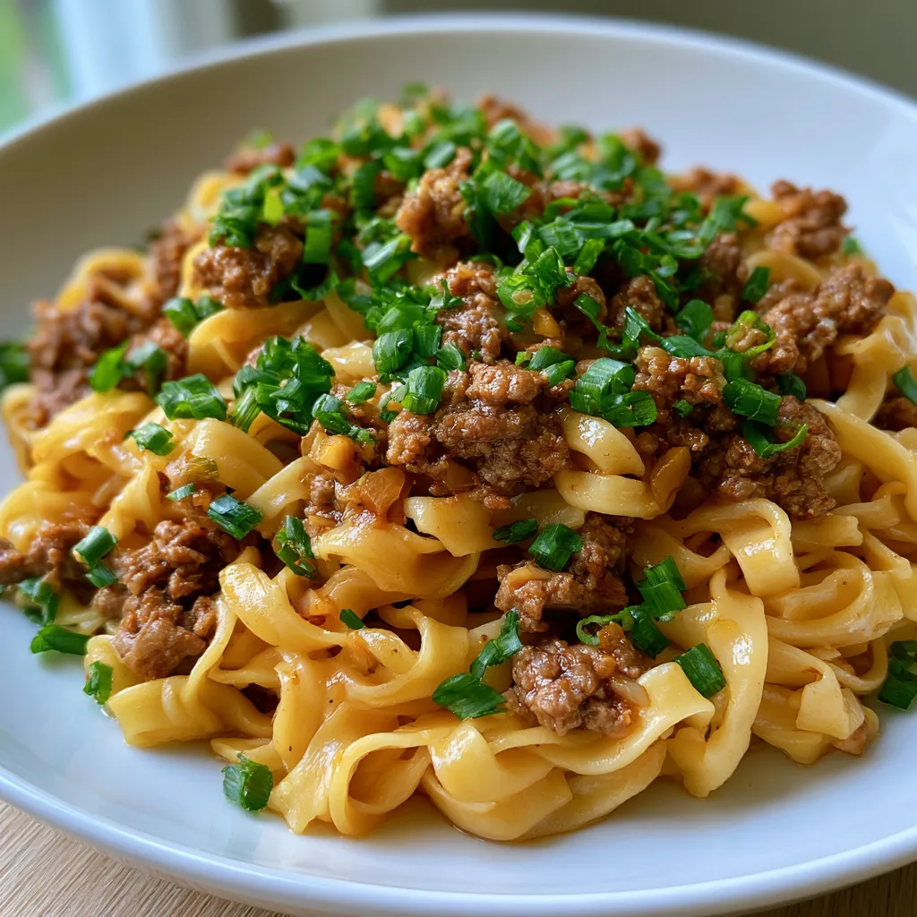 Mongolian Ground Beef Noodles