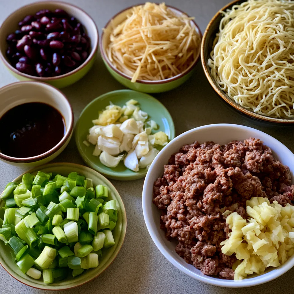 Mongolian Ground Beef Noodles