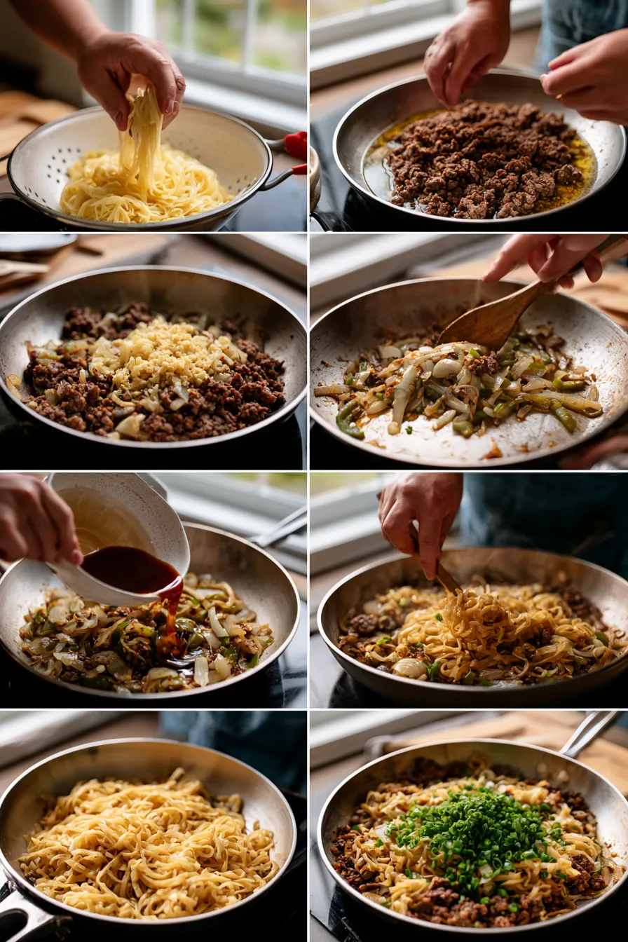 Mongolian Ground Beef Noodles