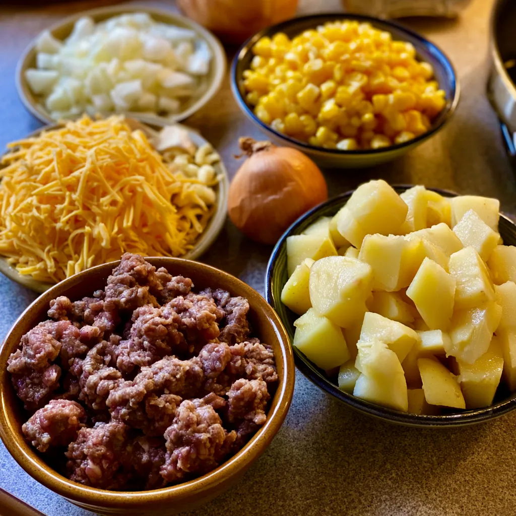 One Pot Cheeseburger Soup with Cheddar