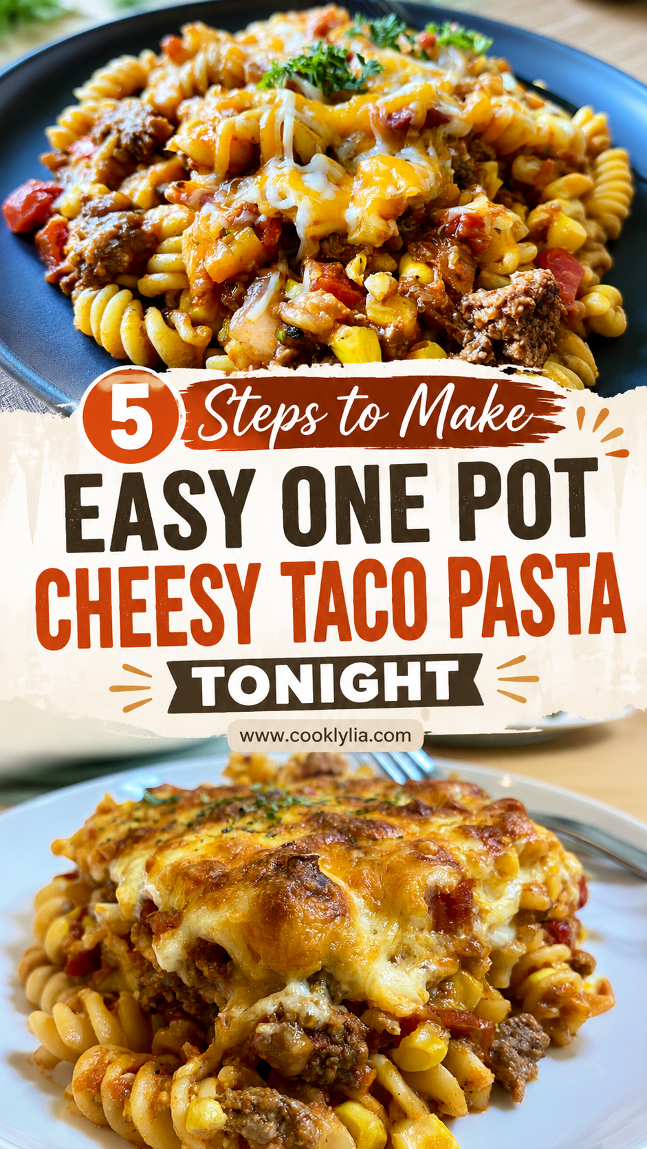 One Pot Cheesy Taco Pasta