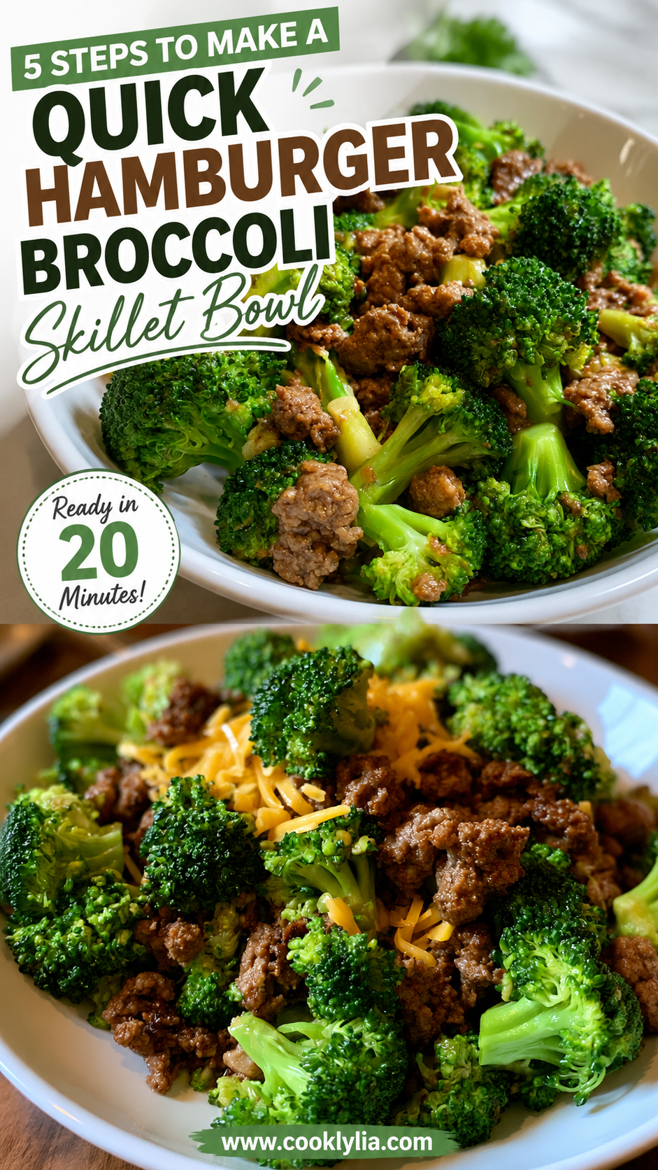 Quick Hamburger Broccoli Skillet Bowl
