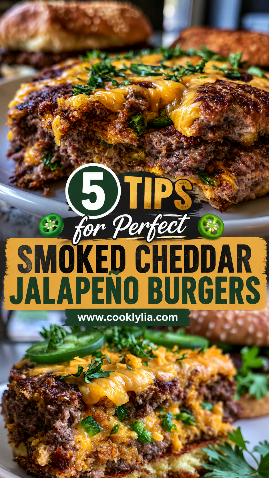 Smoked Cheddar Jalapeño Burgers