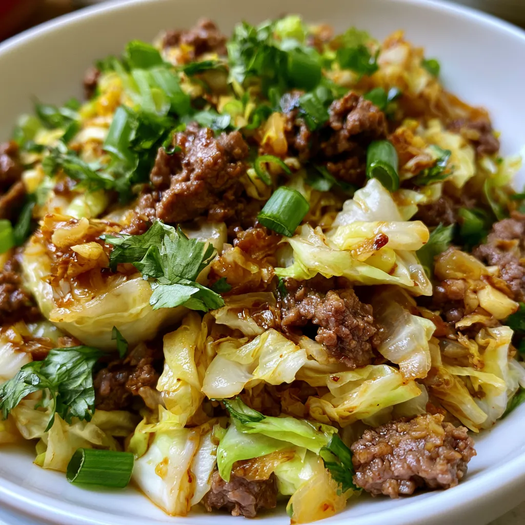 low carb mongolian beef and cabbage