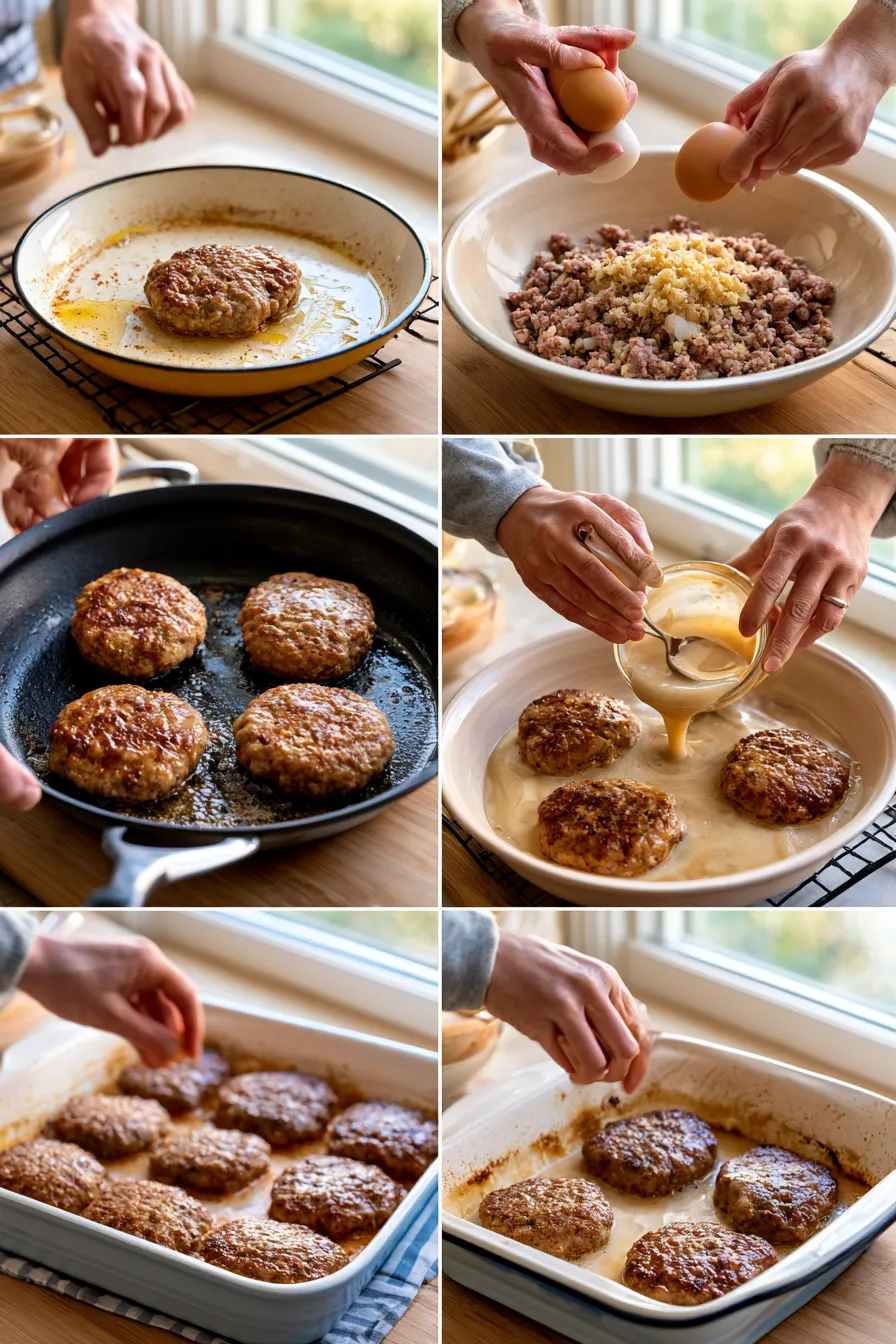 amish hamburger steak bake