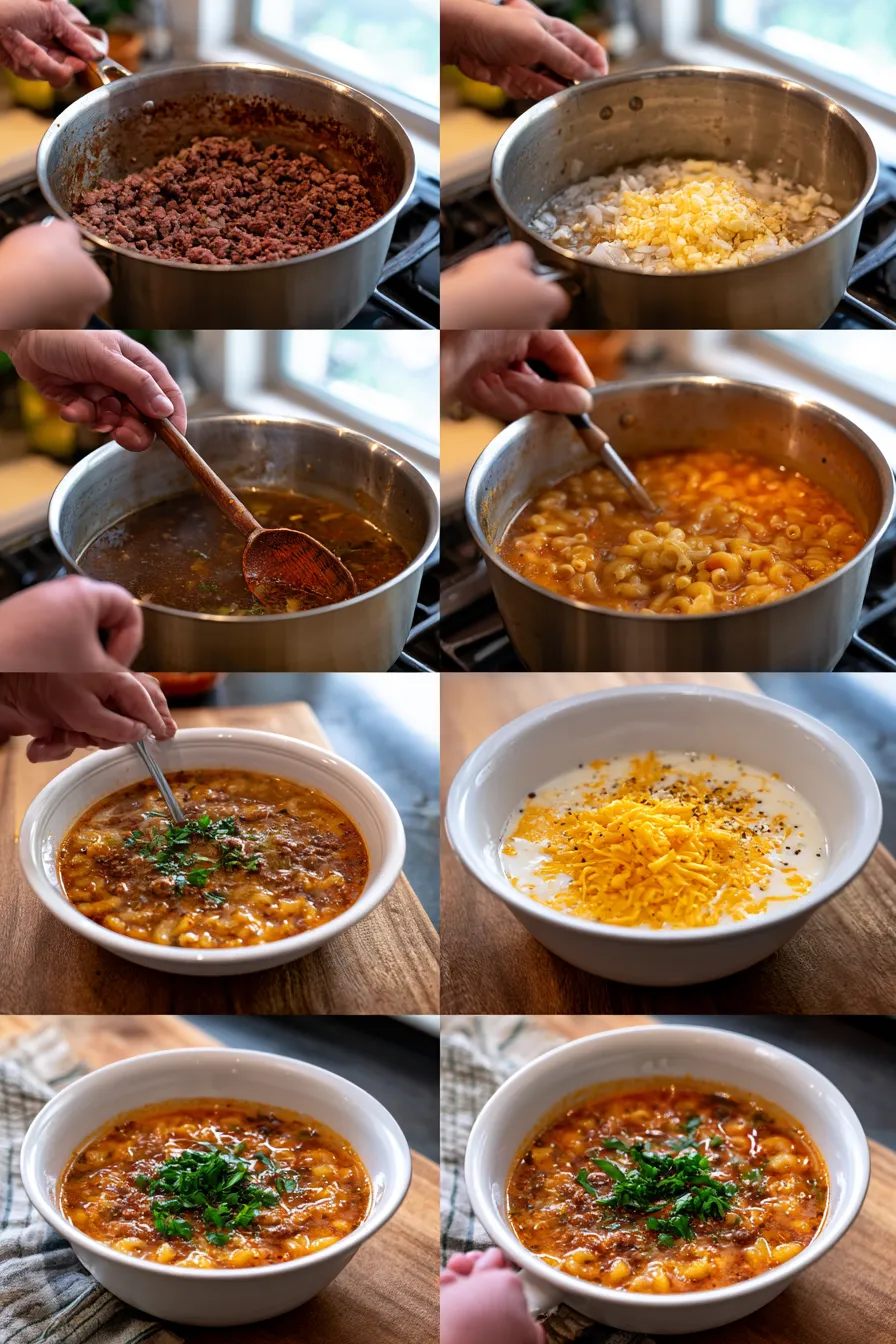 cheeseburger macaroni soup