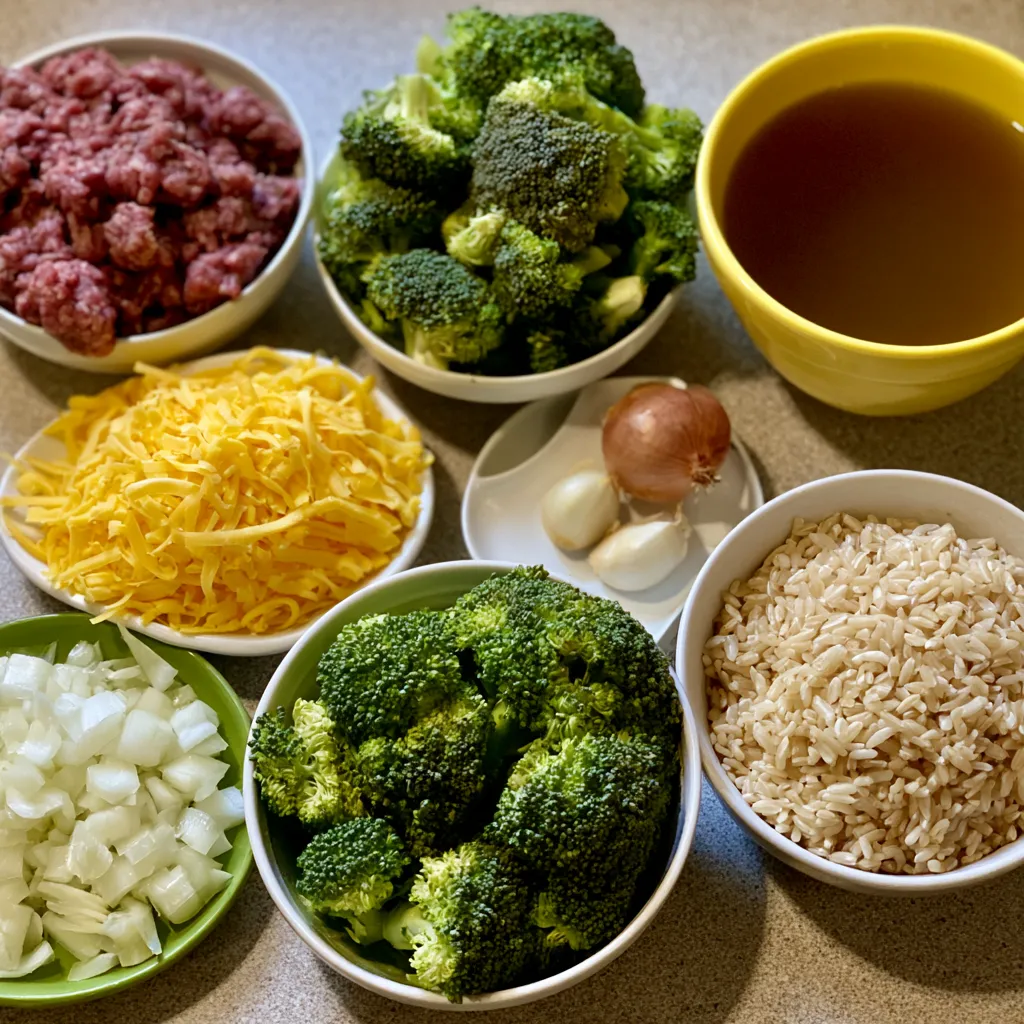 cheesy beef broccoli and rice skillet