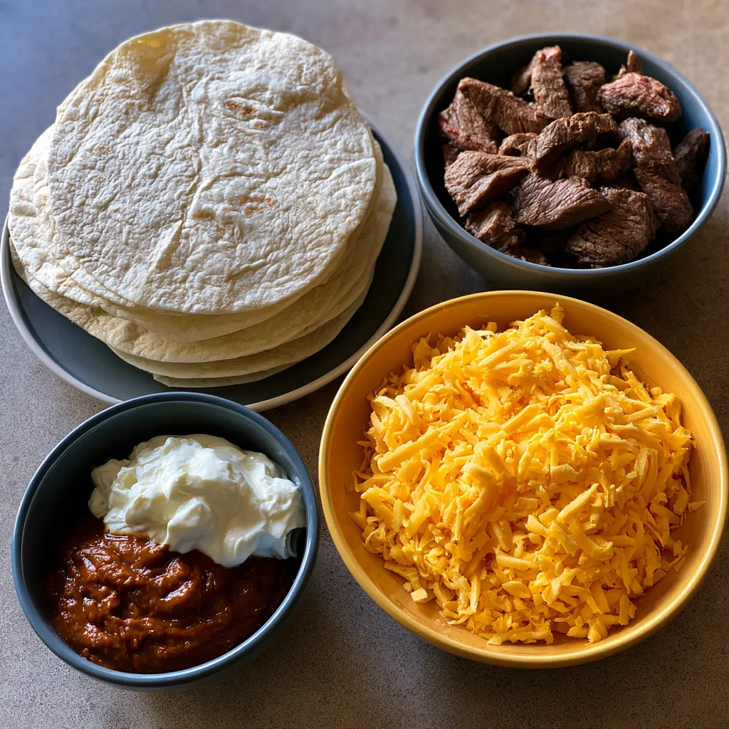 cheesy steak quesadilla with chipotle lime sauce