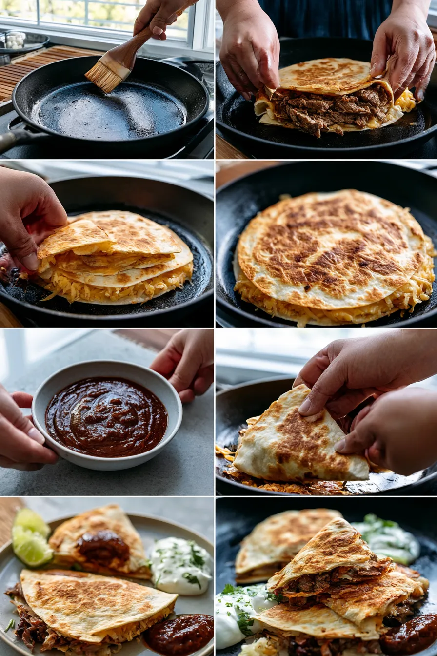 cheesy steak quesadilla with chipotle lime sauce