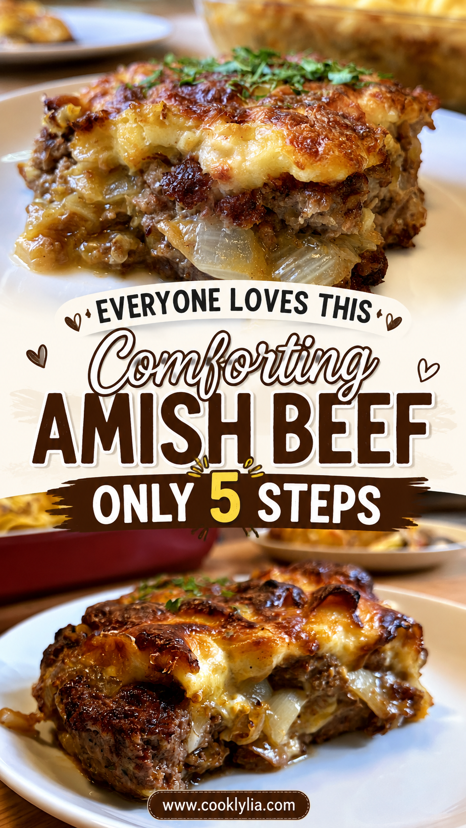 comforting amish beef hamburger steak bake