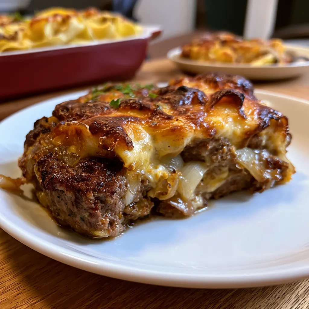 comforting amish beef hamburger steak bake