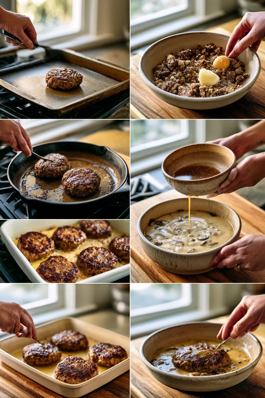 comforting amish beef hamburger steak bake